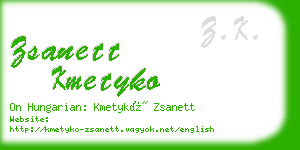 zsanett kmetyko business card